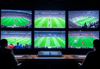 Screens showing various sports broadcasts